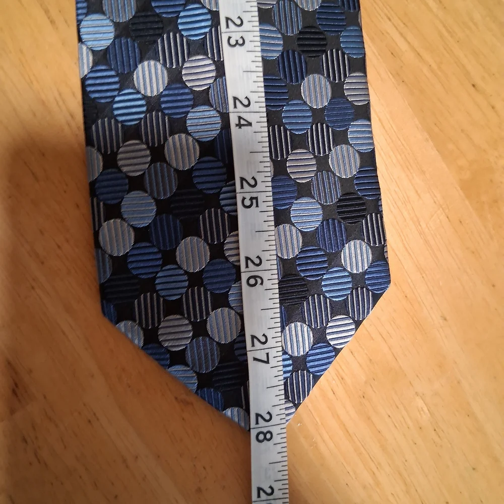 Blacker by Stanley Blacker Elegant Blue and Gray Geometric Men's Tie